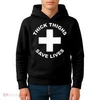 Thick Thighs Save Lives Gym Workout Thick Thighs Kids Hoodie thumb 4