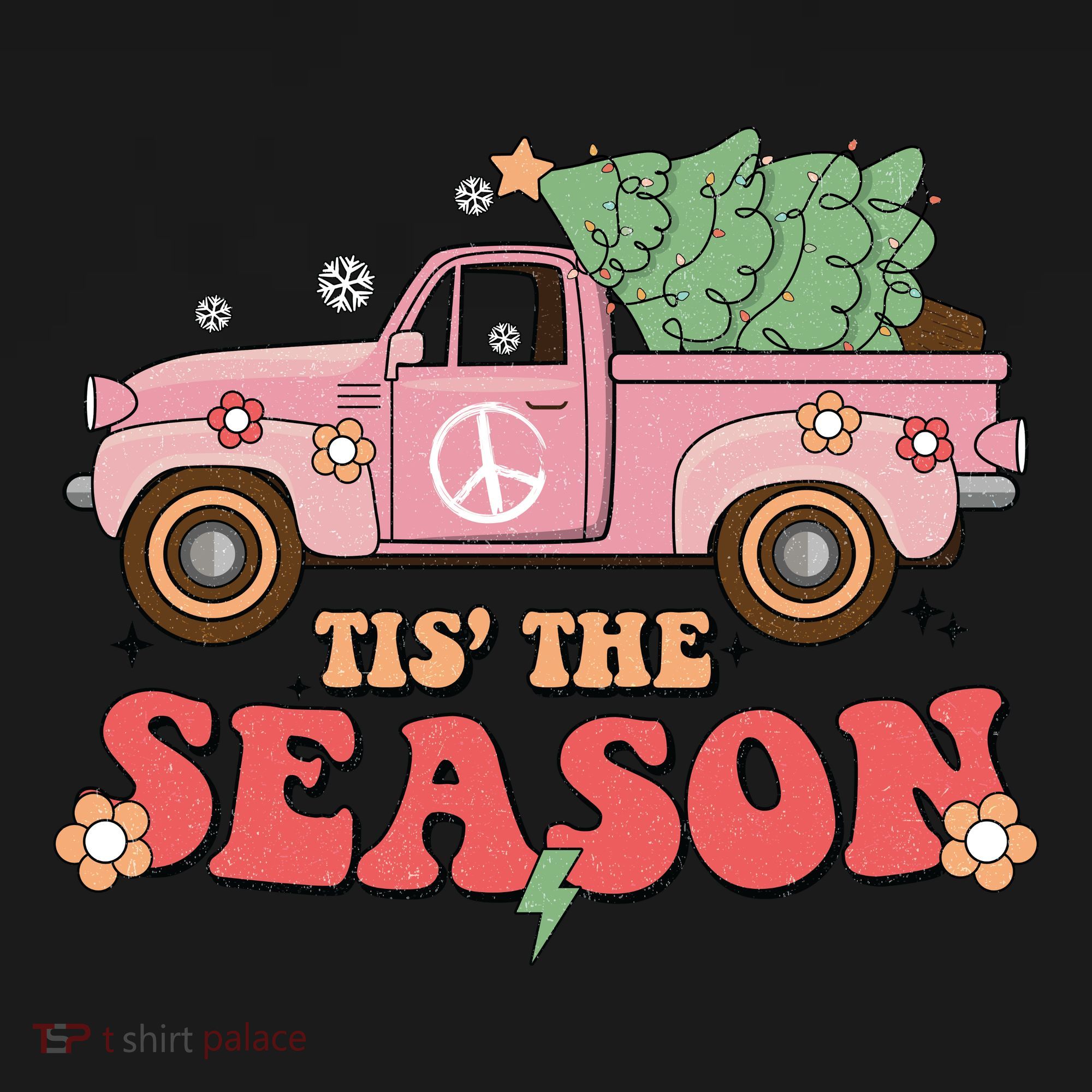 Tis The Season Retro Truck Christmas Toddler Hoodie