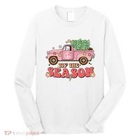 Tis The Season Retro Truck Christmas Long Sleeve Shirt thumb 0