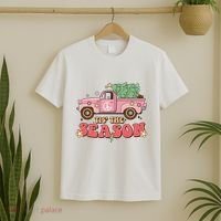 Tis The Season Retro Truck Christmas T-Shirt thumb 2