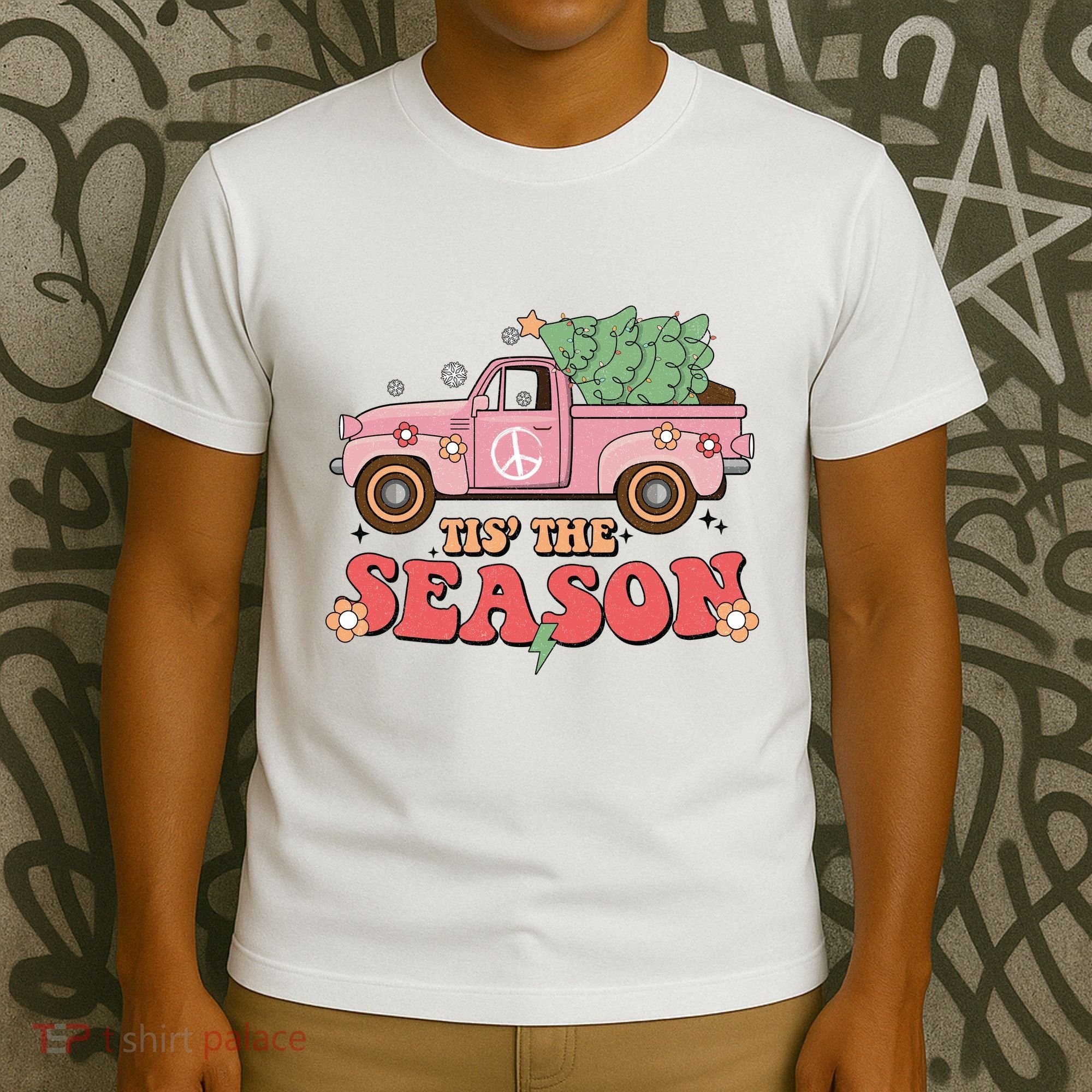 Tis The Season Retro Truck Christmas T-Shirt