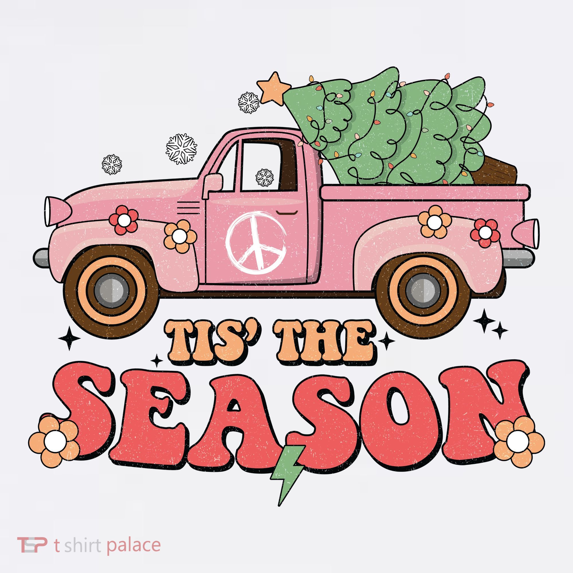 Tis The Season Retro Truck Christmas T-Shirt