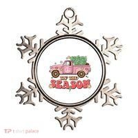 Tis The Season Retro Truck Christmas Ornament thumb 0