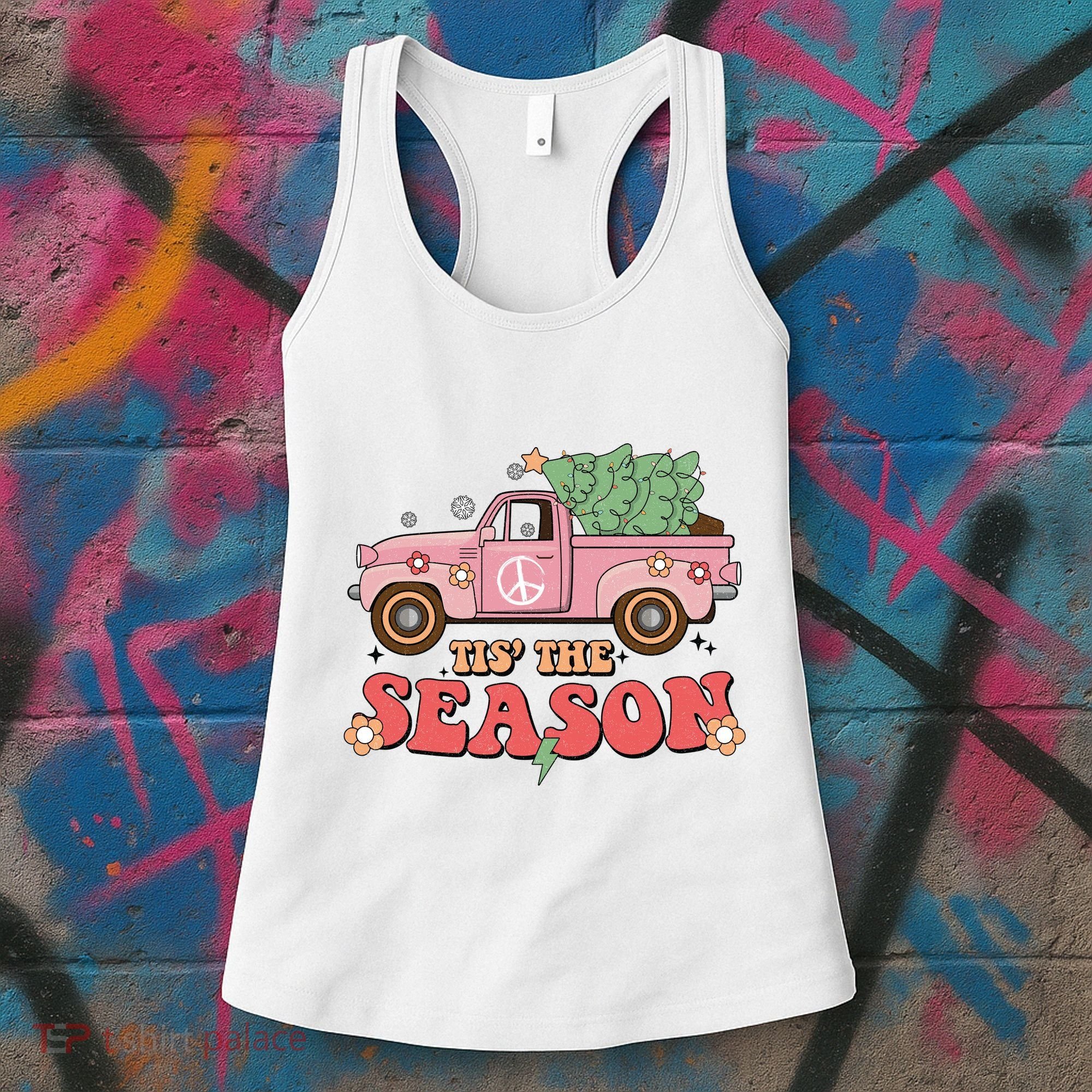 Tis The Season Retro Truck Christmas Women's Tank Top