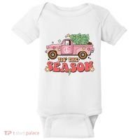 Tis The Season Retro Truck Christmas Baby Bodysuit thumb 0