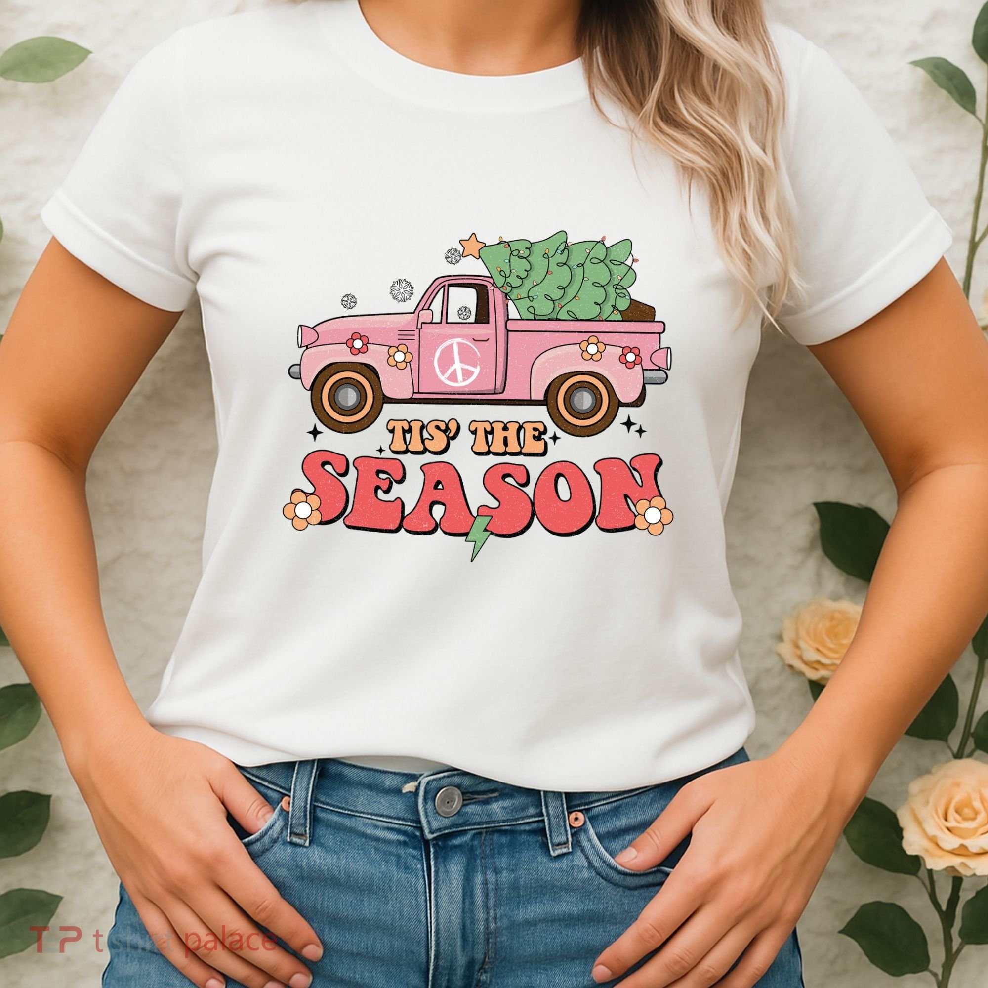 Tis The Season Retro Truck Christmas Women's T-Shirt
