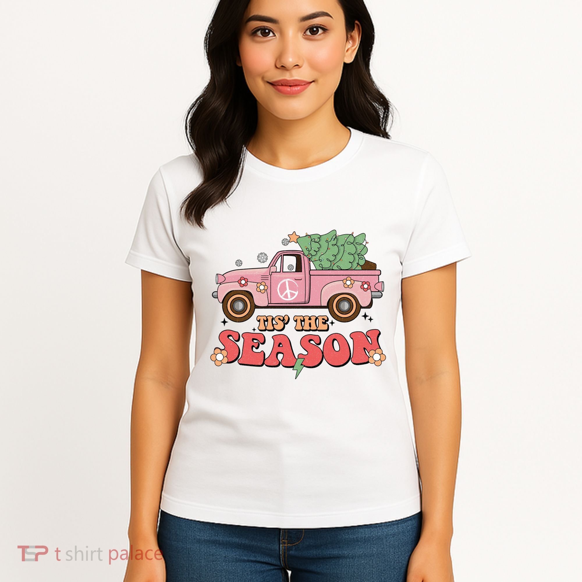Tis The Season Retro Truck Christmas Women's T-Shirt