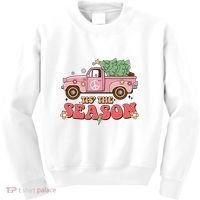Tis The Season Retro Truck Christmas Kids Sweatshirt thumb 0