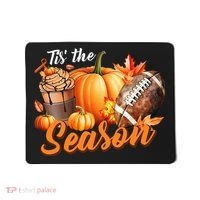 TIS THE SEASON Pumpkin Leaf Latte Fall Thanksgiving Football Mousepad thumb 0