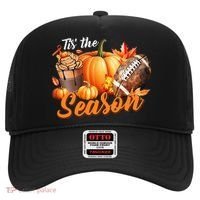 TIS THE SEASON Pumpkin Leaf Latte Fall Thanksgiving Football Hat thumb 0