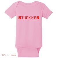 Turkiye Turkish Sports Jersey Style Turkey Flag Baby Bodysuit thumb 0