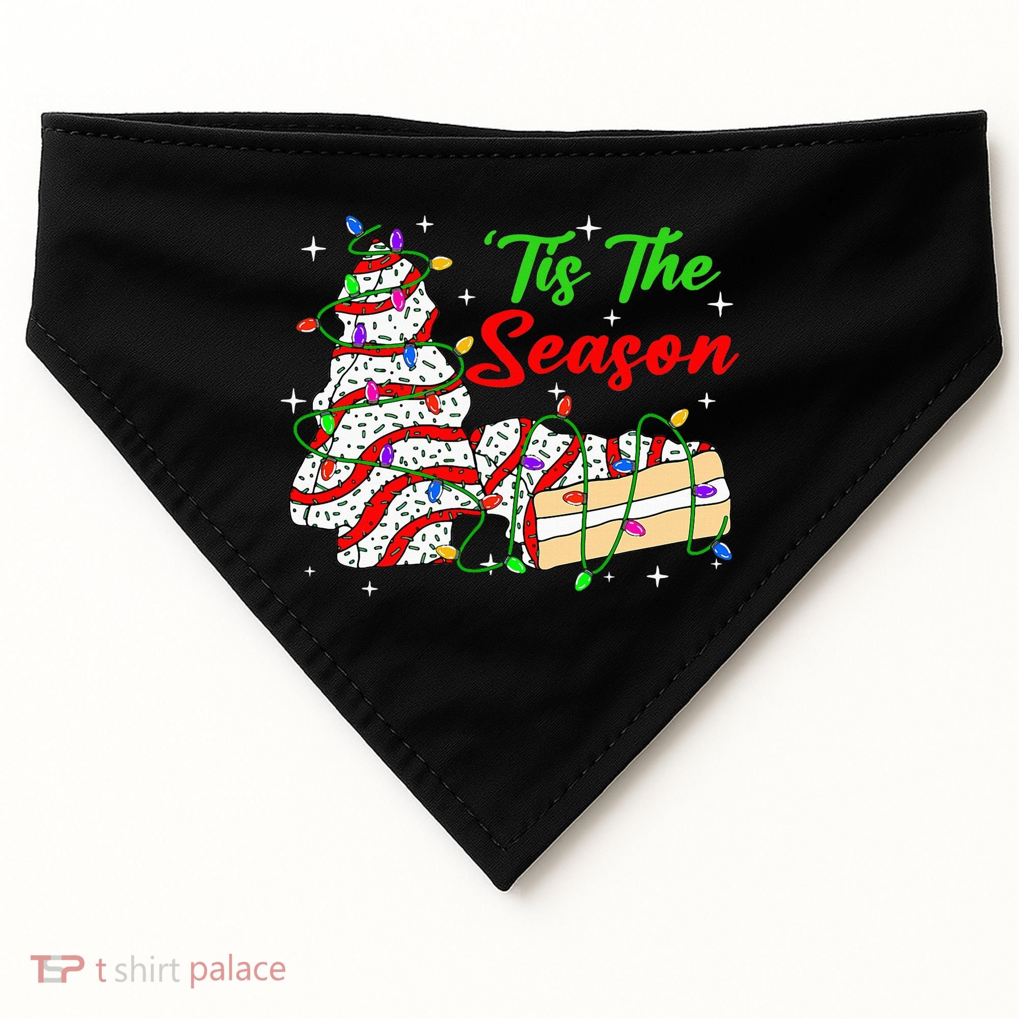 Tis' The Season Christmas Tree Cakes Debbie Xmas USA-Made Doggie Bandana