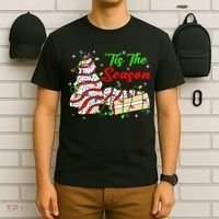 Tis' The Season Christmas Tree Cakes Debbie Xmas T-Shirt thumb 6