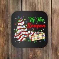 Tis' The Season Christmas Tree Cakes Debbie Xmas Coaster thumb 0