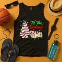 Tis' The Season Christmas Tree Cakes Debbie Xmas Tank Top thumb 4
