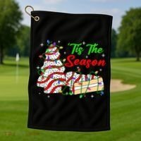 Tis' The Season Christmas Tree Cakes Debbie Xmas Golf Towel thumb 1
