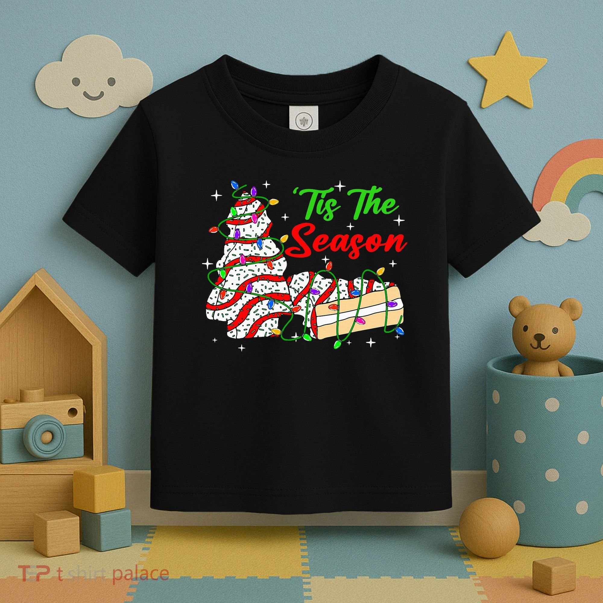 Tis' The Season Christmas Tree Cakes Debbie Xmas Toddler T-Shirt