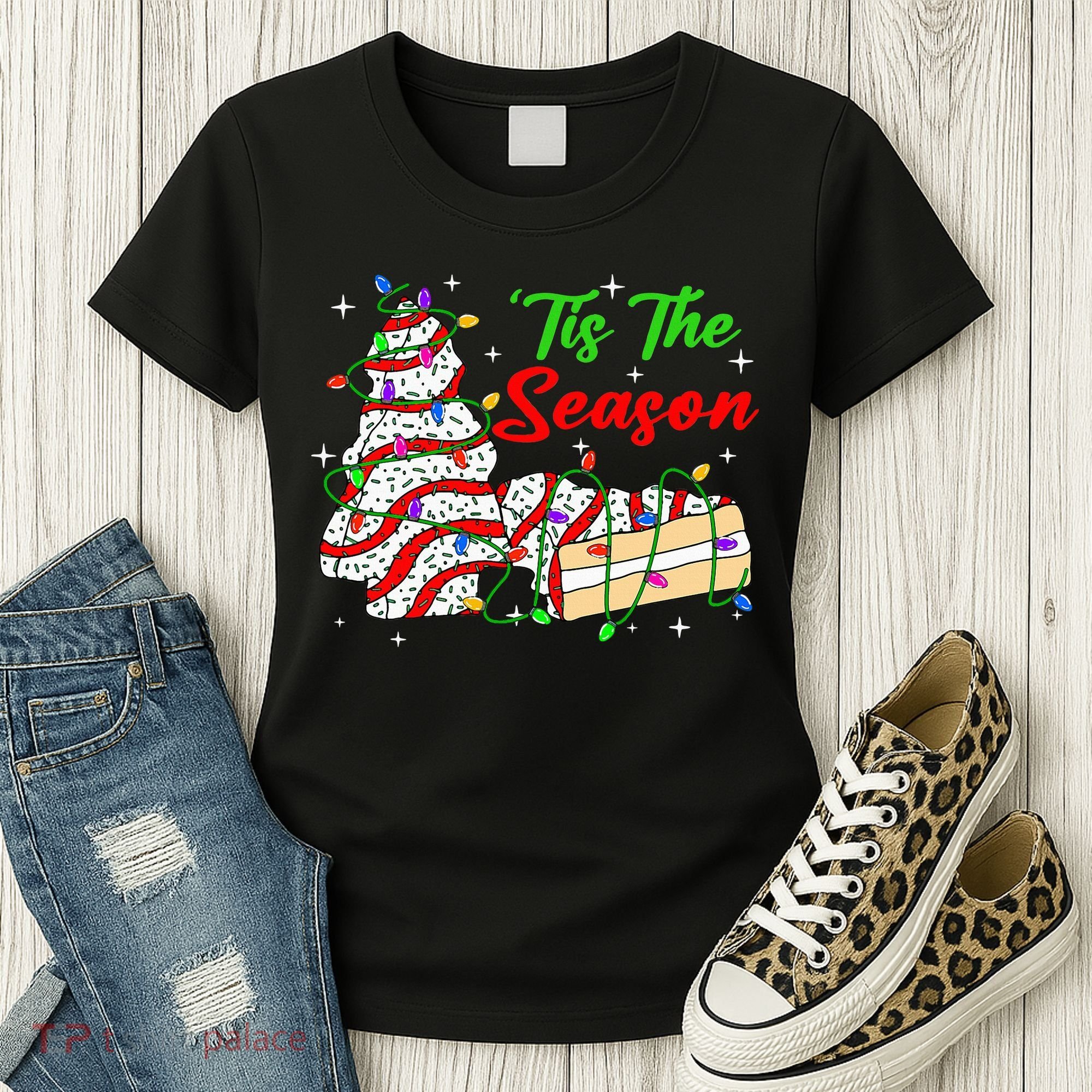 Tis' The Season Christmas Tree Cakes Debbie Xmas Women's T-Shirt