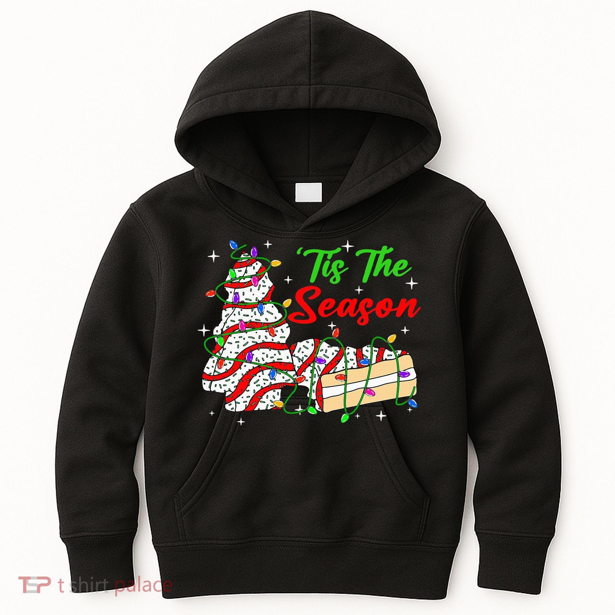 Tis' The Season Christmas Tree Cakes Debbie Xmas Kids Hoodie