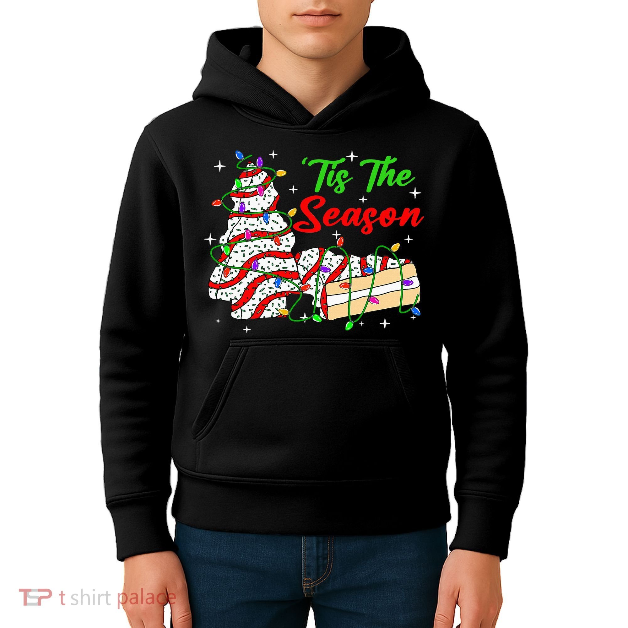Tis' The Season Christmas Tree Cakes Debbie Xmas Kids Hoodie
