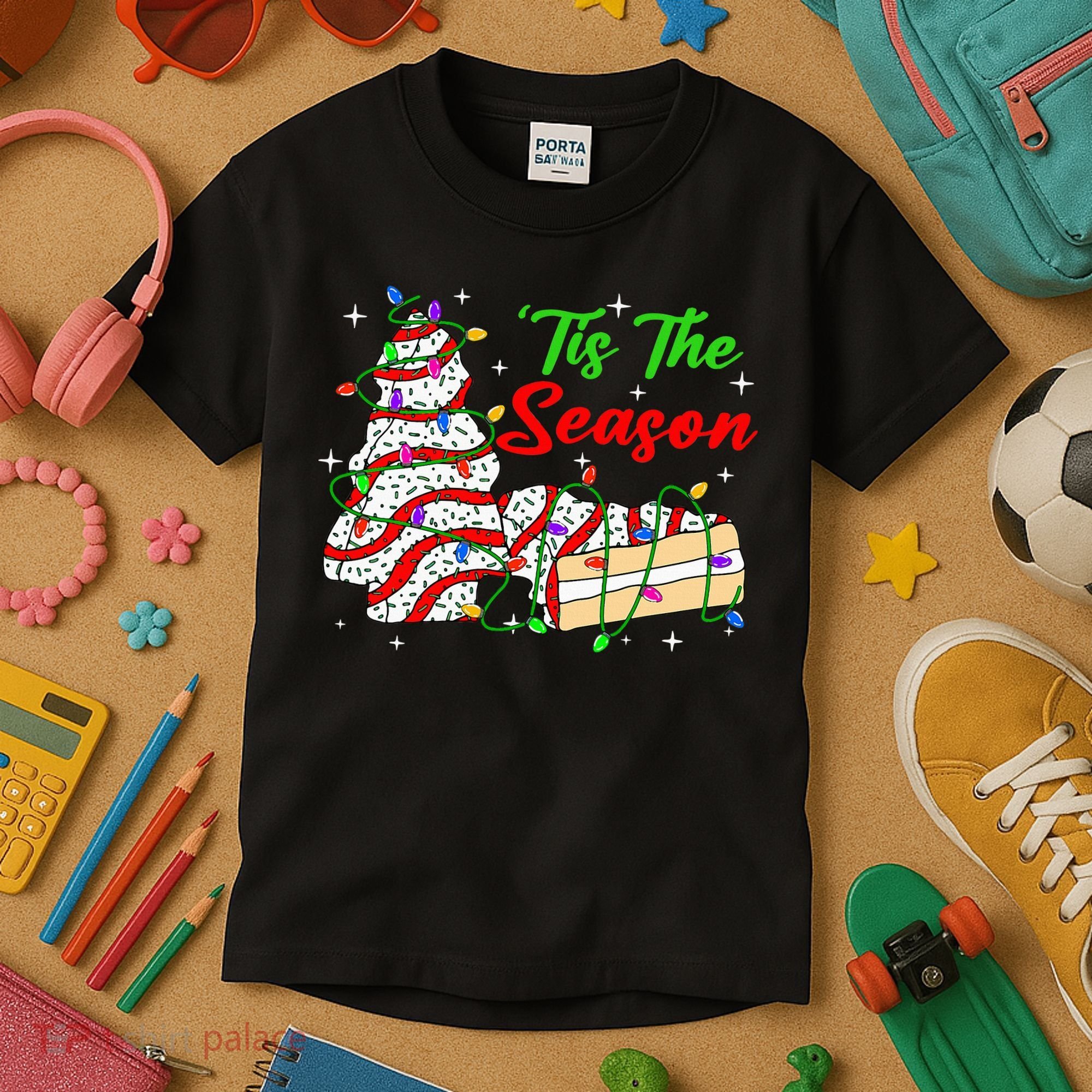 Tis' The Season Christmas Tree Cakes Debbie Xmas Kids T-Shirt