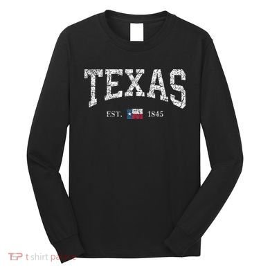 Texas  Texas State Flag Distressed Long Sleeve Shirt
