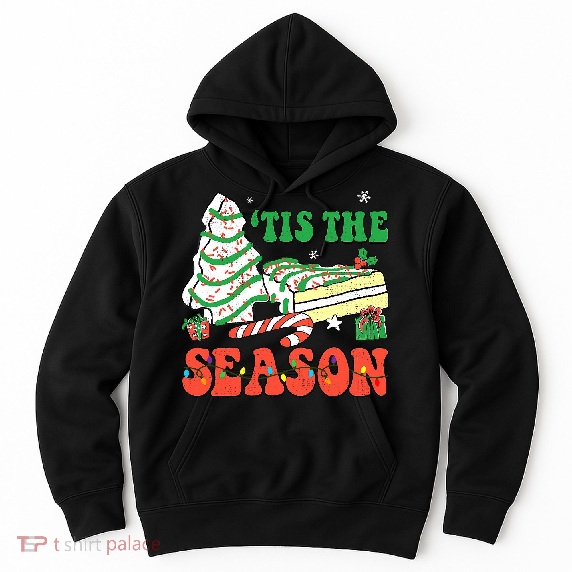 Tis' The Season Christmas Tree Cakes Debbie Groovy Hoodie