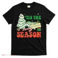 Tis' The Season Christmas Tree Cakes Debbie Groovy T-Shirt thumb 0