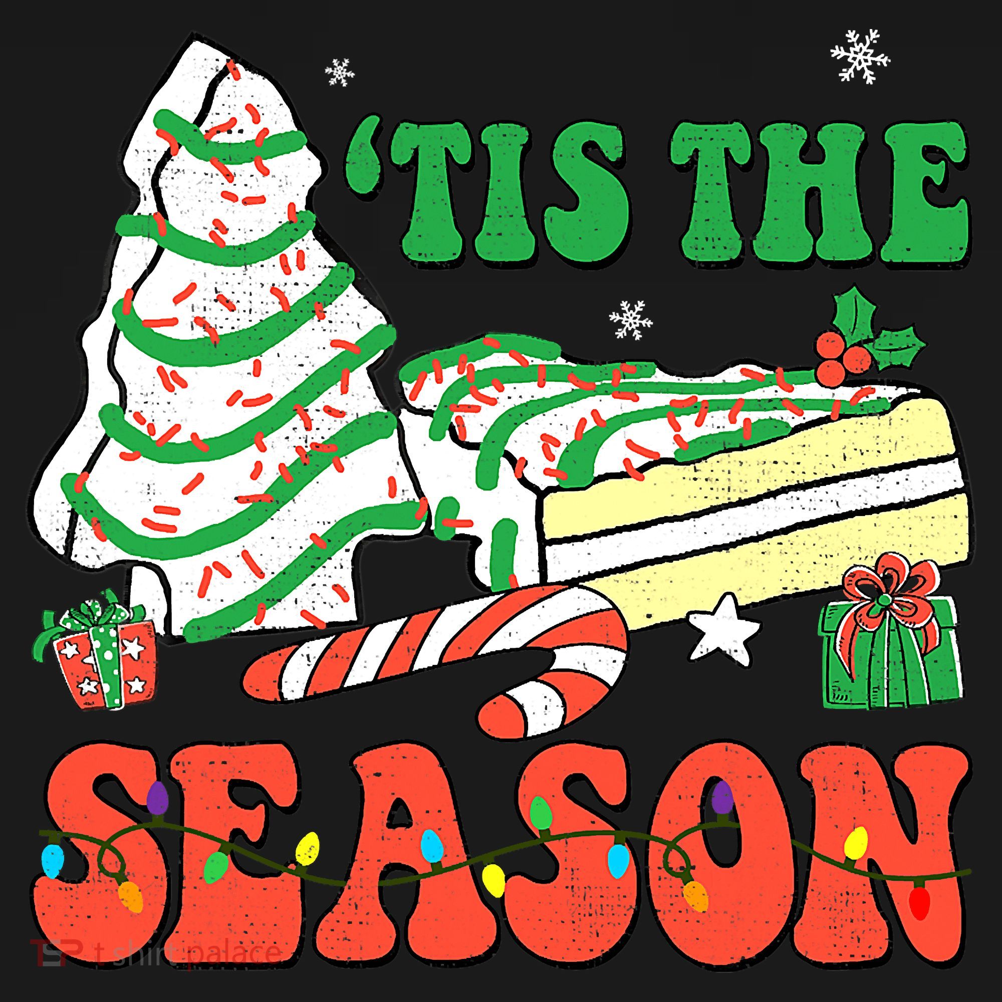 Tis' The Season Christmas Tree Cakes Debbie Groovy Women's Hoodie