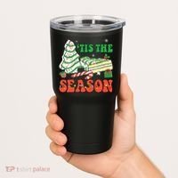 Tis' The Season Christmas Tree Cakes Debbie Groovy Tumbler thumb 2