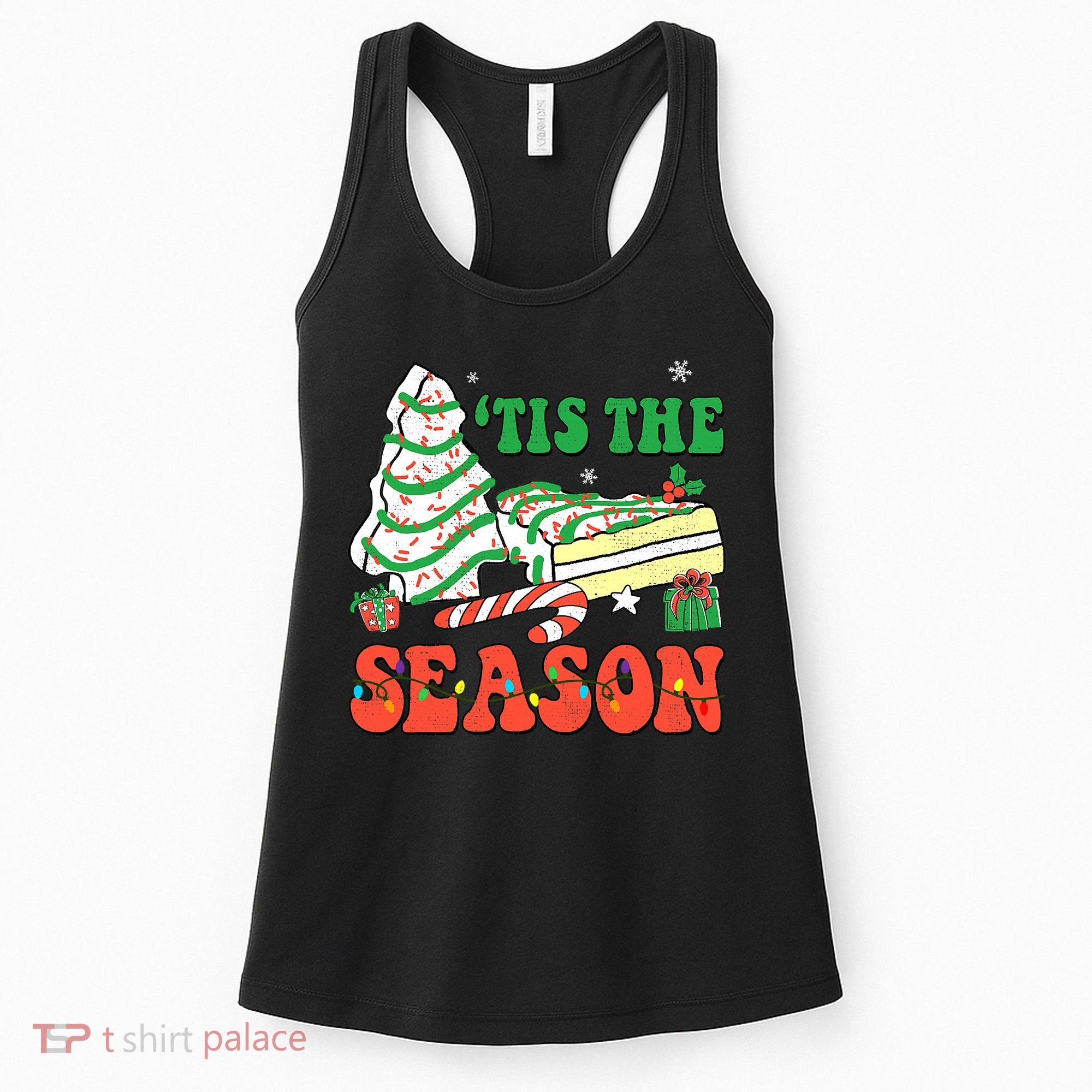 Tis' The Season Christmas Tree Cakes Debbie Groovy Women's Tank Top