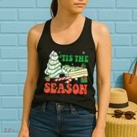 Tis' The Season Christmas Tree Cakes Debbie Groovy Women's Tank Top thumb 2
