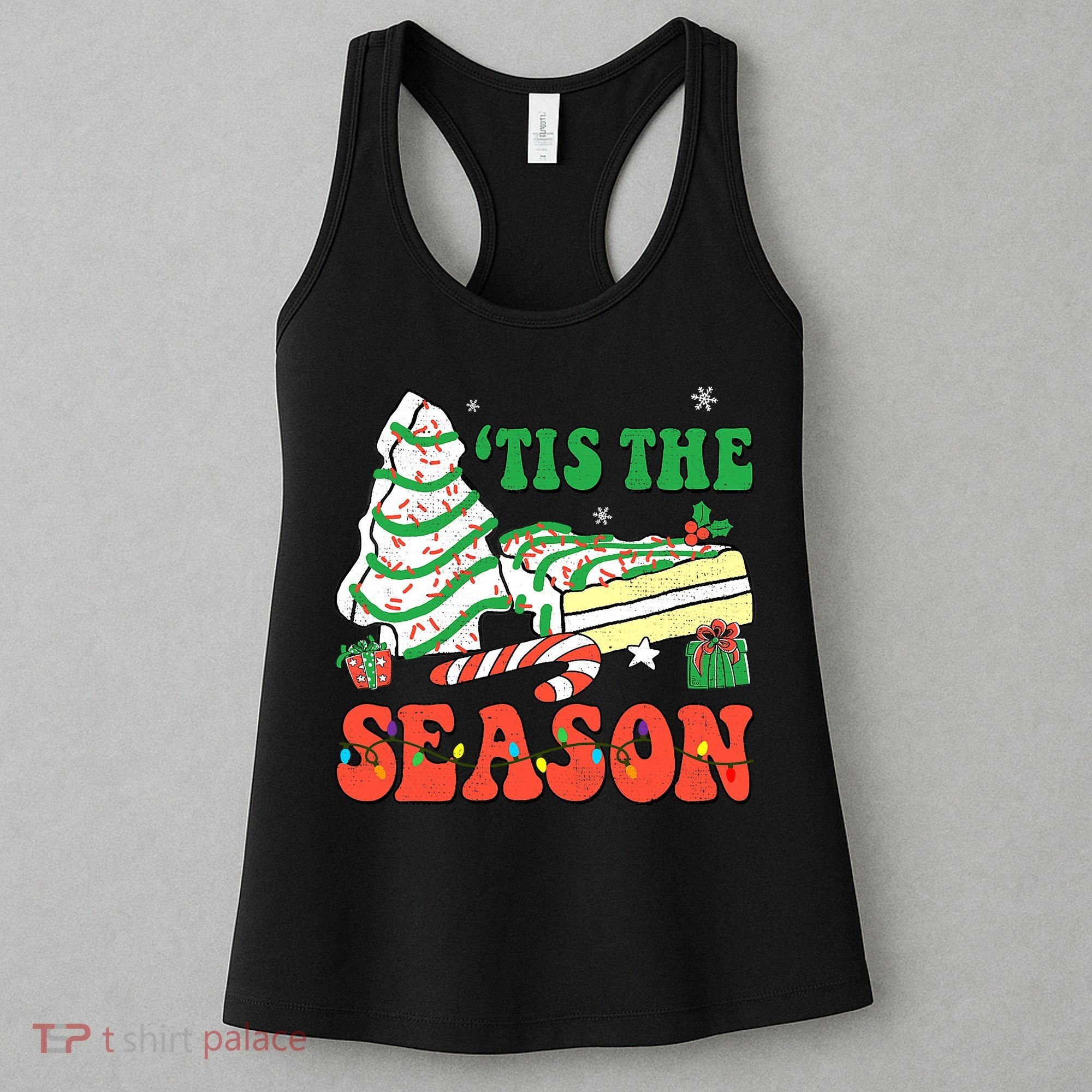 Tis' The Season Christmas Tree Cakes Debbie Groovy Women's Tank Top