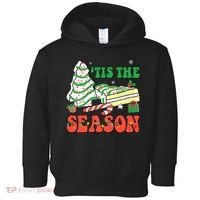 Tis' The Season Christmas Tree Cakes Debbie Groovy Toddler Hoodie thumb 0