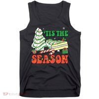 Tis' The Season Christmas Tree Cakes Debbie Groovy Tank Top thumb 0