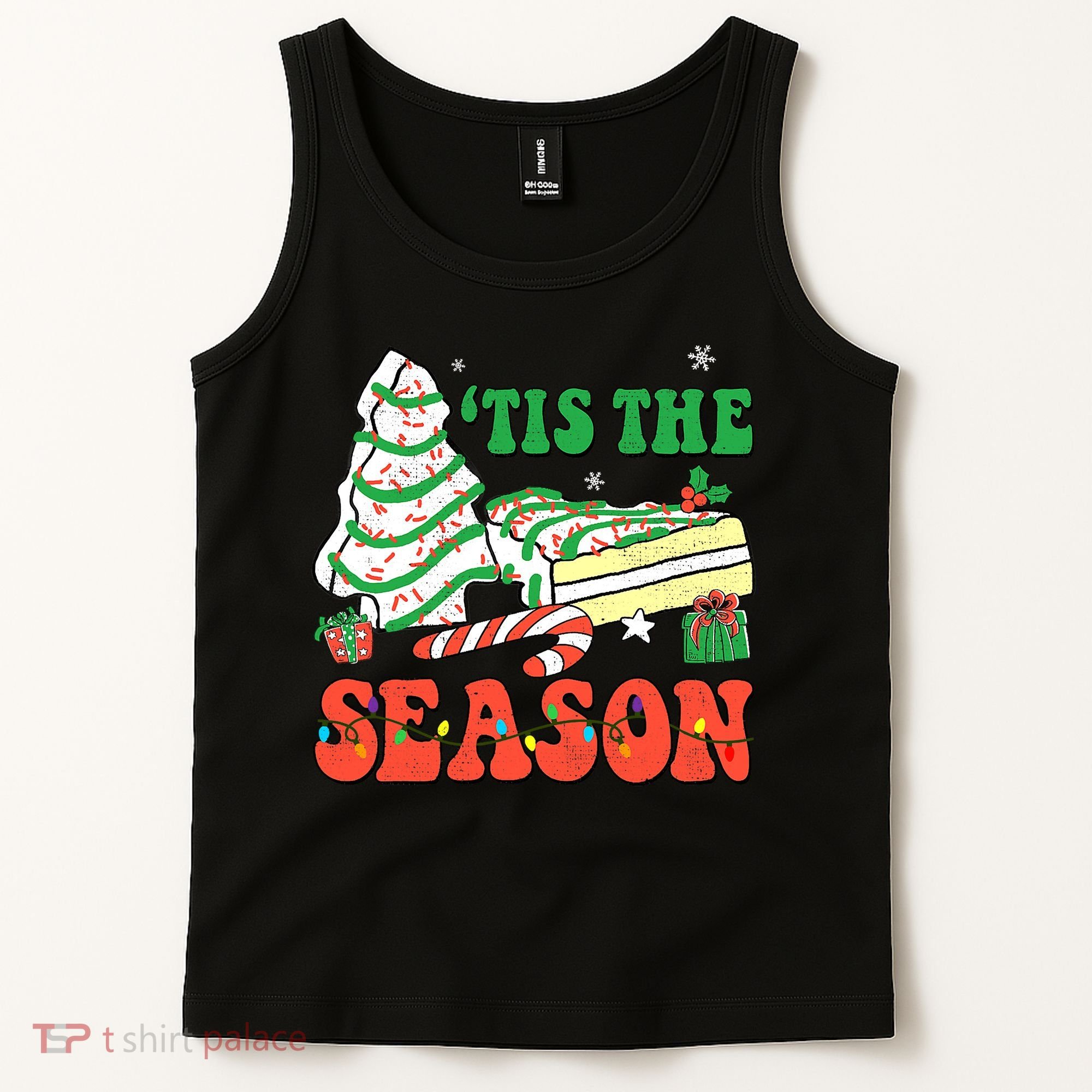 Tis' The Season Christmas Tree Cakes Debbie Groovy Tank Top