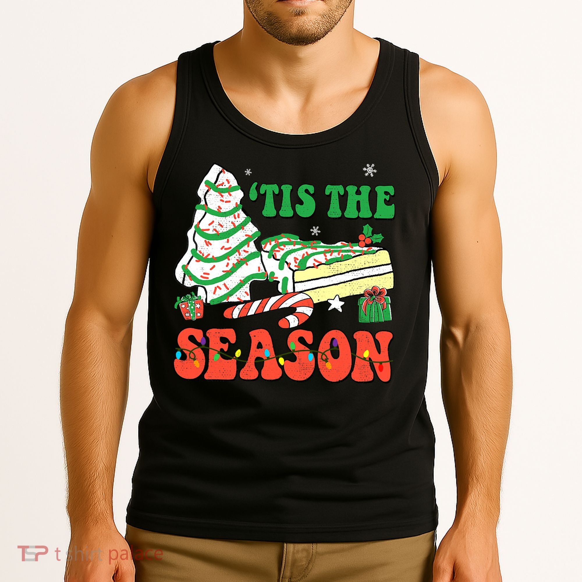 Tis' The Season Christmas Tree Cakes Debbie Groovy Tank Top
