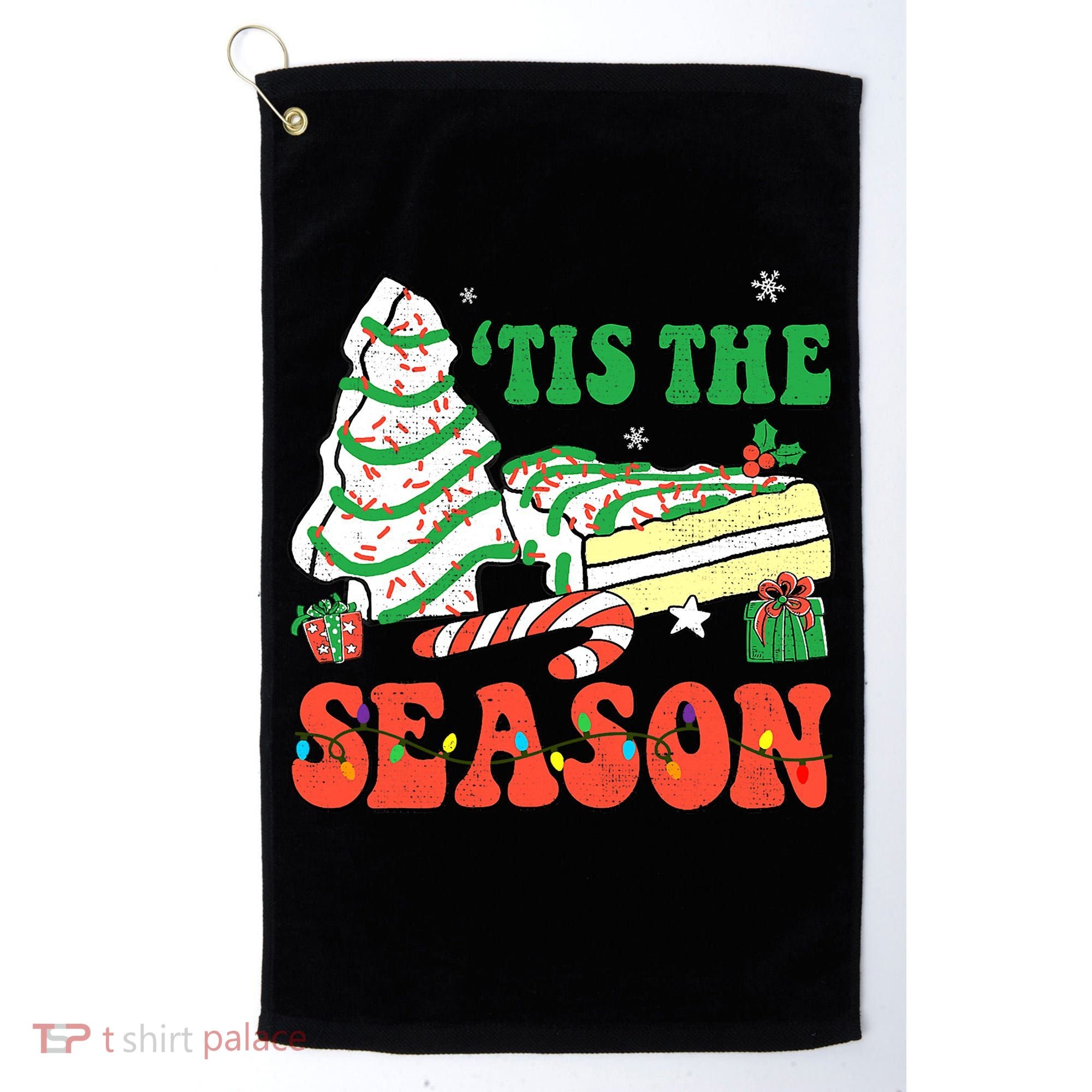 Tis' The Season Christmas Tree Cakes Debbie Groovy Golf Towel