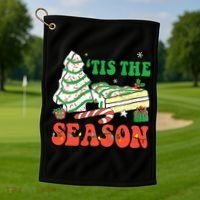 Tis' The Season Christmas Tree Cakes Debbie Groovy Golf Towel thumb 1