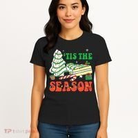 Tis' The Season Christmas Tree Cakes Debbie Groovy Women's T-Shirt thumb 4