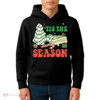 Tis' The Season Christmas Tree Cakes Debbie Groovy Kids Hoodie thumb 4