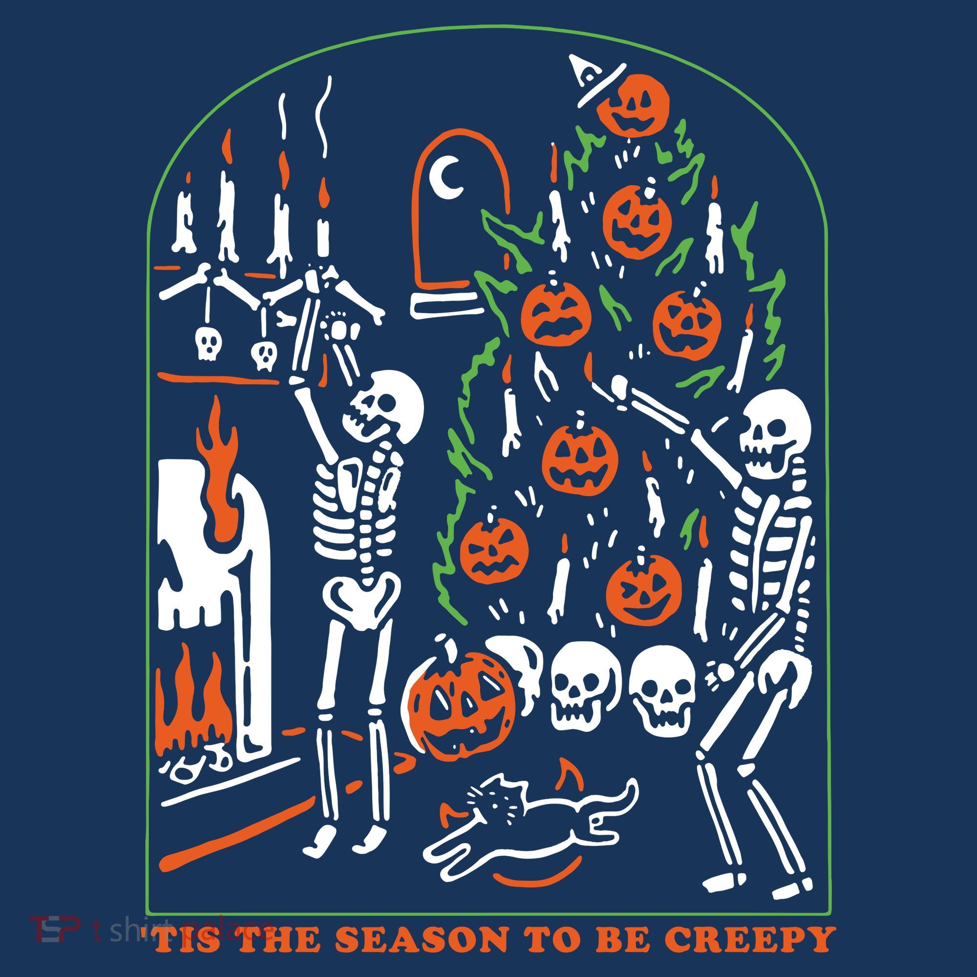 Tis The Season To Be Creepy Crewneck Skeleton Dancing Halloween Mousepad