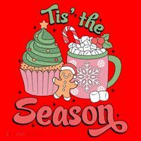 Tis The Season Cozy Christmas Holiday Santa Hat thumb 1
