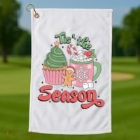 Tis The Season Cozy Christmas Holiday Golf Towel thumb 1
