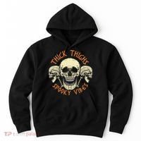 Thick Thighs & Spooky Vibes Halloween Costume Hoodie thumb 0