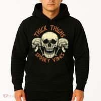 Thick Thighs & Spooky Vibes Halloween Costume Hoodie thumb 2