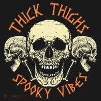Thick Thighs & Spooky Vibes Halloween Costume Sweatshirt thumb 3