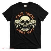 Thick Thighs & Spooky Vibes Halloween Costume T-Shirt thumb 0