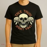 Thick Thighs & Spooky Vibes Halloween Costume T-Shirt thumb 3