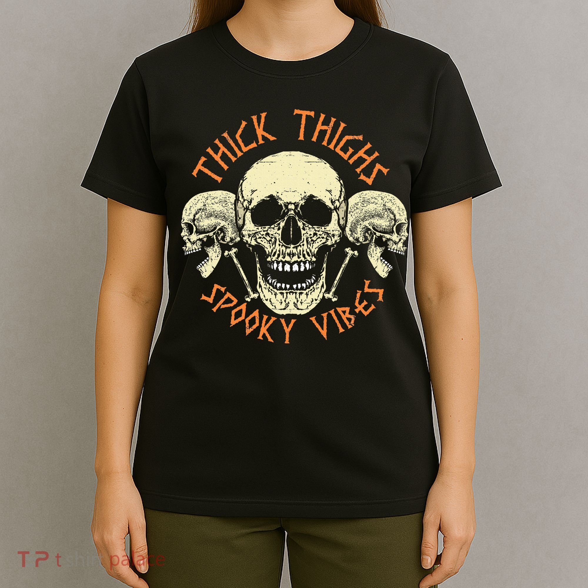 Thick Thighs & Spooky Vibes Halloween Costume T-Shirt